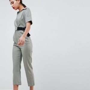 Wrap Jumpsuit with Grosgrain Belt